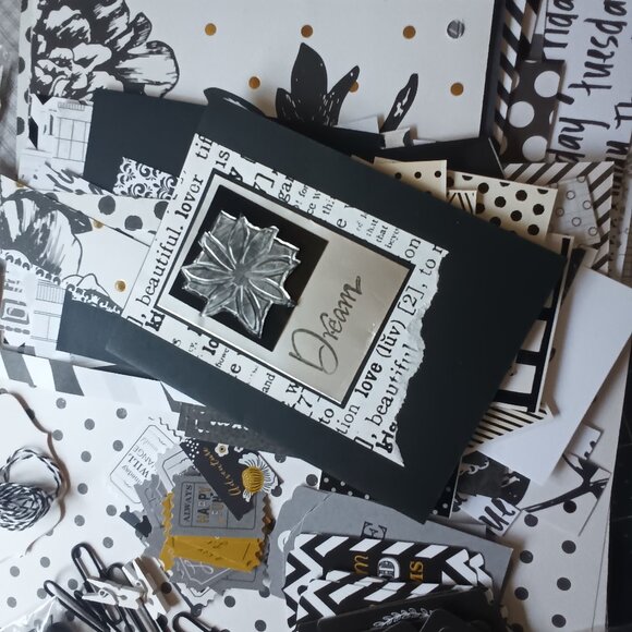 Inspiration Kit for Paper Crafts, Junk Journals, Card Making - Black & White - Picture 2 of 6